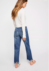Maggie Mid Rise Straight-Leg Jeans - Sequoia Blue