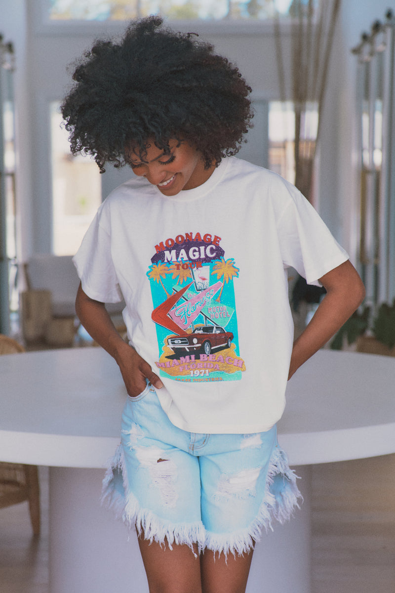 Boyfriend Tee - Moonage Magic White