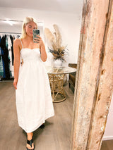 Cleo Linen Maxi Dress - White Messina