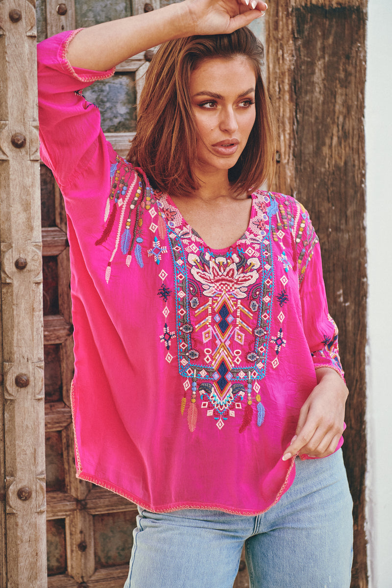 Rangoon Blouse - Paradise Pink~ Johnny Was