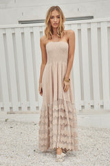 Riga Mocha Embroidered Salsa Maxi Dress