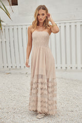 Riga Mocha Embroidered Salsa Maxi Dress