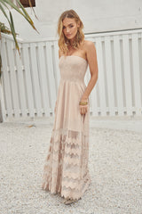 Riga Mocha Embroidered Salsa Maxi Dress