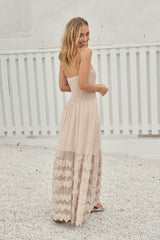 Riga Mocha Embroidered Salsa Maxi Dress