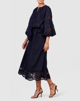 Renaissance Embroidery Blouse - French Navy