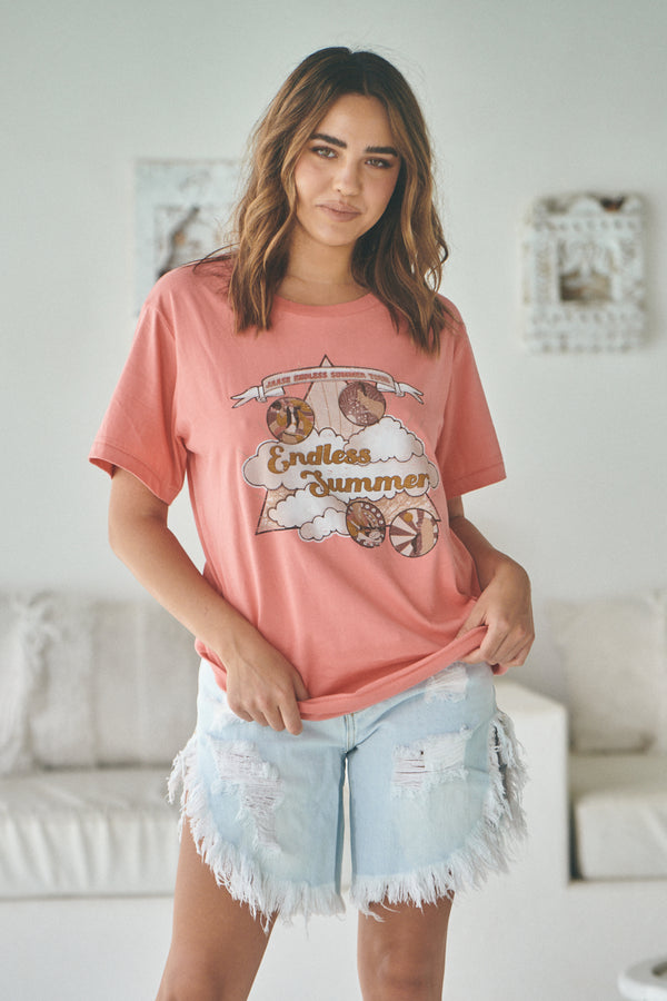 Boyfriend Tee - Endless Summer Salmon