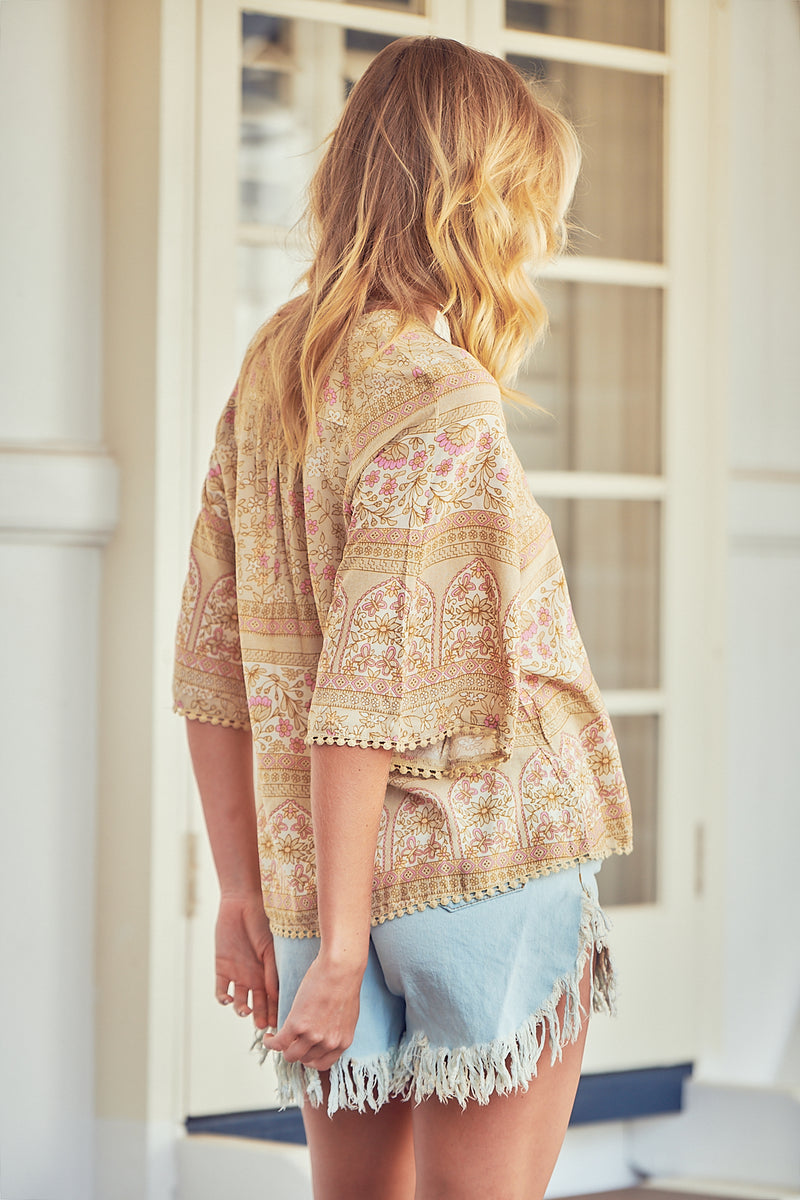 Gabriella Top - Sand Flower