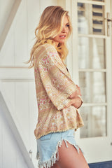 Gabriella Top - Sand Flower