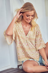 Gabriella Top - Sand Flower