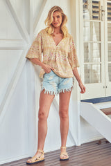 Gabriella Top - Sand Flower