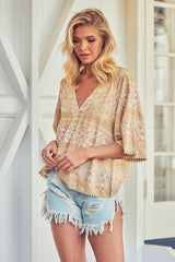 Gabriella Top - Sand Flower