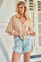 Gabriella Top - Sand Flower