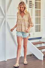 Gabriella Top - Sand Flower