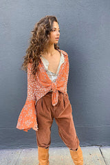 Serena Printed Blouse - Rust Combo