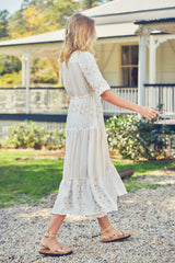 Tessa Maxi - White Embroidered