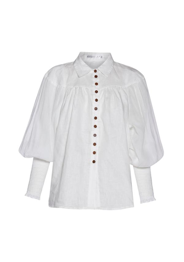 Wrangler Shirred Blouse - Unbleached