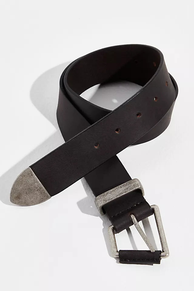 Getty Leather Belt- Black
