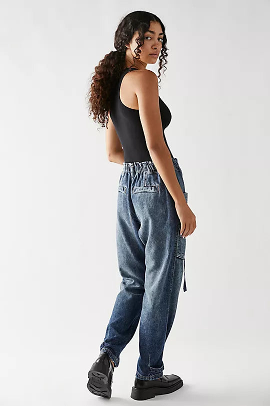 Hazel Pull-On Drop-Waist Jeans ~ Free People