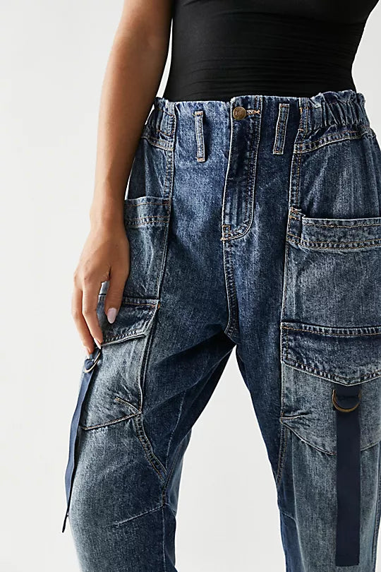 Hazel Pull-On Drop-Waist Jeans ~ Free People