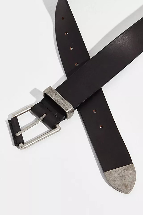 Getty Leather Belt- Black