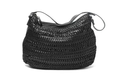 Avalon Large Weave Handbag Black